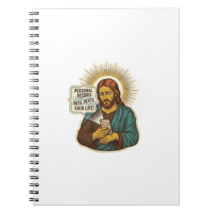 Caderno Espiral Jesus Morto Sem Música No Telefone Humor de Academ