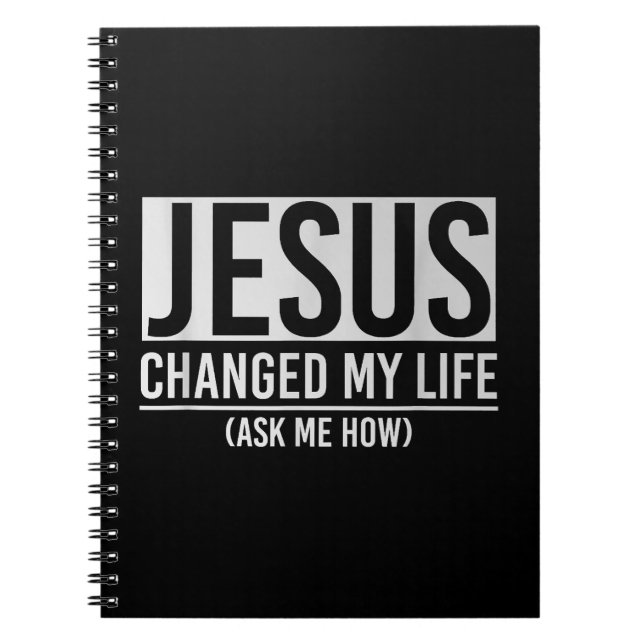 Caderno Espiral Jesus Mudou Minha Vida Pergunte Como Jesus (Frente)