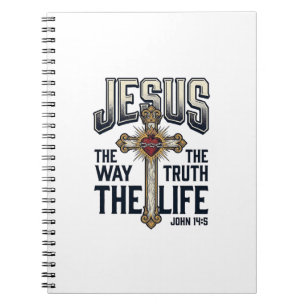 Caderno Espiral Jesus O Caminho A Verdade A Vida Camiseta Cristã