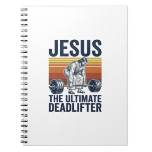 Caderno Espiral Jesus O Levantador de Peso Definitivo Camiseta de