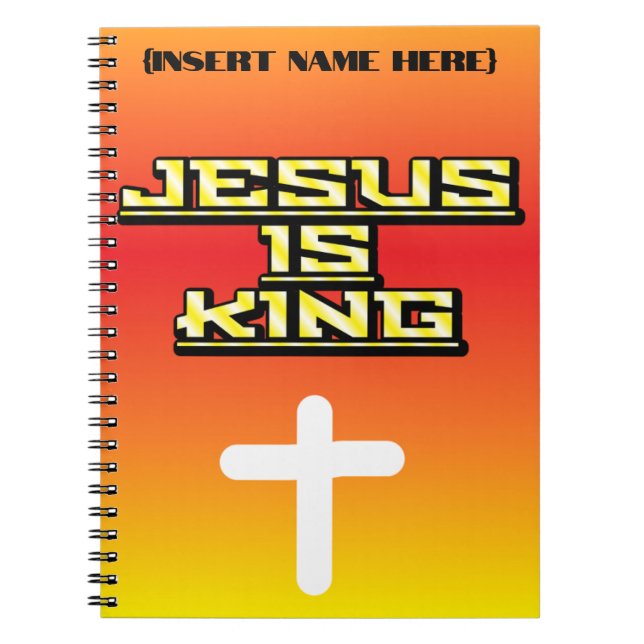 Caderno Espiral Jesus Personalizado é o Diário Rei Orador (Frente)