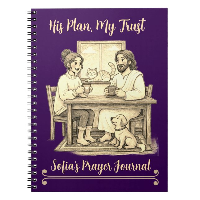 Caderno Espiral Jesus photo notebook - personalized faith journal (Frente)