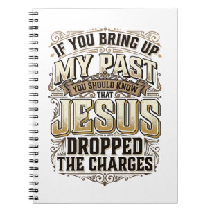 Caderno Espiral Jesus Retirou As Acusações Camiseta Cristã Vintage
