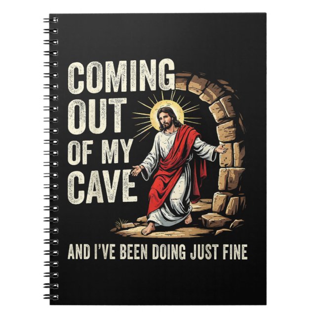 Caderno Espiral Jesus Saindo Da Minha Caverna (Frente)