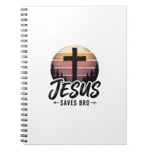 Caderno Espiral Jesus Salva Camisa Bros Vintage Cruz Cristã Desi