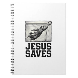 Caderno Espiral Jesus Salva Camisa de Gravura Vintage de Goleiro d