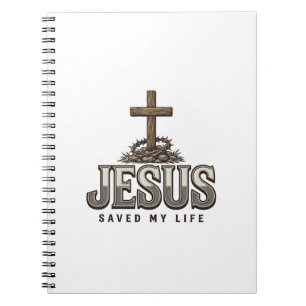 Caderno Espiral Jesus Salvou Minha Vida Engraving Vintage Design C