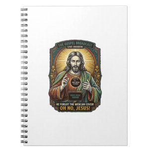 Caderno Espiral Jesus Tela Preta Cobertura de Webcam Esquecida Vir