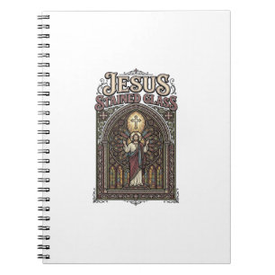 Caderno Espiral Jesus Vitral Jesus Vitral Catedral