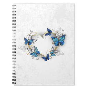 Caderno Espiral Jewelry Heart with Butterflies Morpho