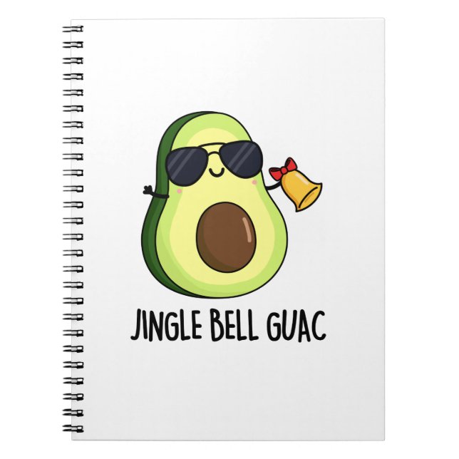 Caderno Espiral Jingle Bell Guac Piada Engraçada de Abacate (Frente)
