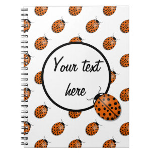 Caderno Espiral Joaninha na laranja