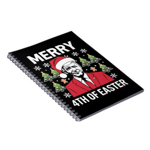 Caderno Espiral Joe Biden Christmas Santa Hat Feliz 4° Páscoa