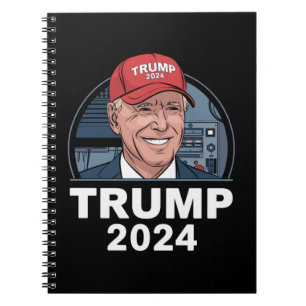 Caderno Espiral Joe Biden Usando um Chapéu de Trump