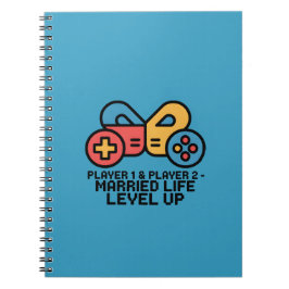 Caderno Espiral Jogador 1 & 2 Gamer Casado