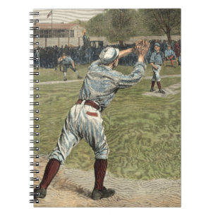 Caderno Espiral Jogador de basebol jogado fora na segunda base