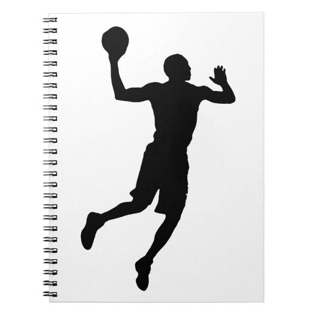 Caderno Espiral Jogador de basquete de pop Art Silhouket (Frente)