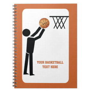 Caderno Espiral Jogador de basquetebol personalizado