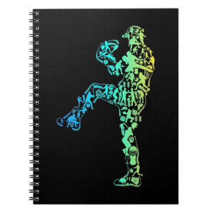 Caderno Espiral Jogador de beisebol Esporte com Elementos de Baseb