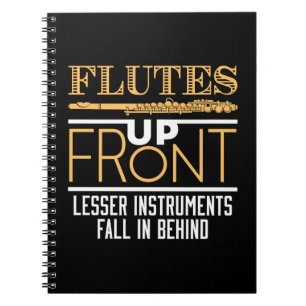 Caderno Espiral Jogador De Flute Engraçado Da Frente Sopra Musico