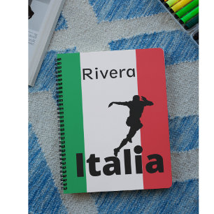 Caderno Espiral Jogador de futebol, Itália personalizável