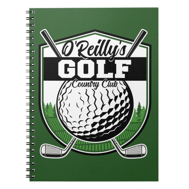 Caderno Espiral Jogador de Golfe Personalizado Pro Golfe Country C (Frente)