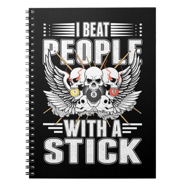 Caderno Espiral Jogador de Piscina do Sarcastic Billiard Snooker C (Frente)