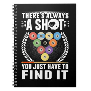 Caderno Espiral Jogador de Piscina Engraçado da Piada Billiard Cu