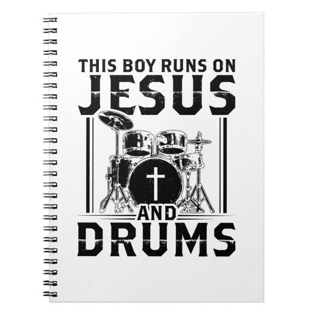 Caderno Espiral Jogador de tambores | Presentes de Drummer Bandas  (Frente)