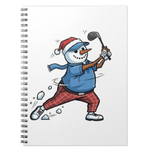 Caderno Espiral  Jogador de Tênis Boneco de Neve Natal 2026 Feriad