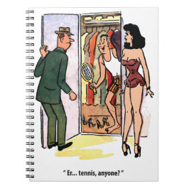 Caderno Espiral Jogador de Tênis experiente, engraçado