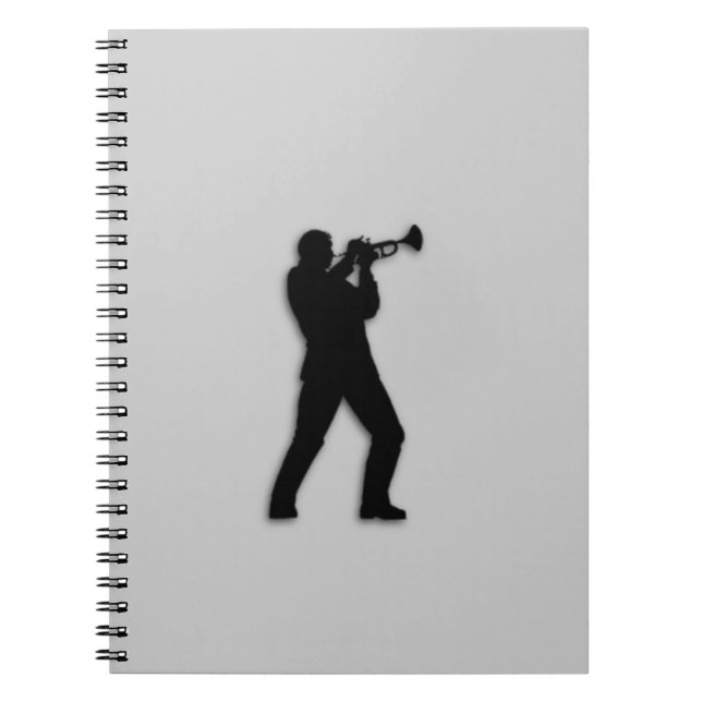 Caderno Espiral Jogador de Trompete Prata (Frente)