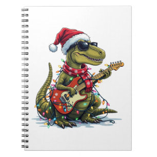 Caderno Espiral Jogador de Violão Dinossauro Xmas