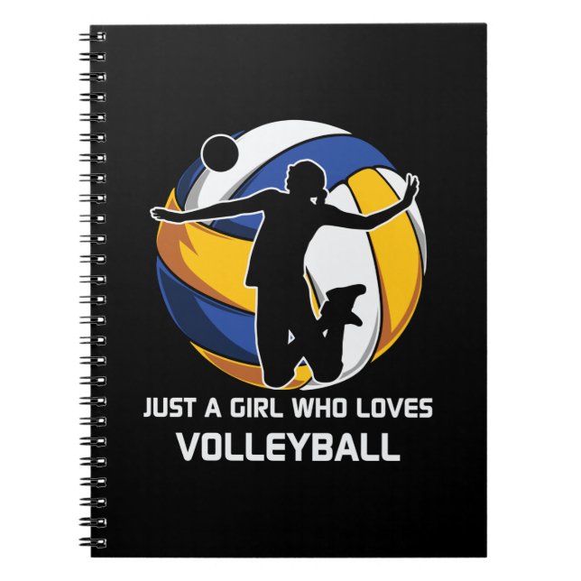 Caderno Espiral Jogador De Voleibol Apenas Uma Garota Que Ama Vole (Frente)