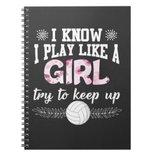 Caderno Espiral Jogador De Voleibol De Praia Joga Como Uma Garota