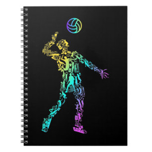 Caderno Espiral Jogador de Voleibol do Esporte de Voleibol