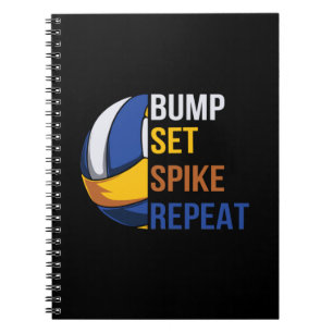 Caderno Espiral Jogador de Voleibol   Set Spike Repetir