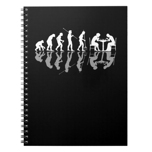 Caderno Espiral Jogador de xadrez do Chess Evolution (Frente)