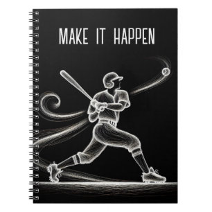 Caderno Espiral Jogador Neon Baseball com Cotação