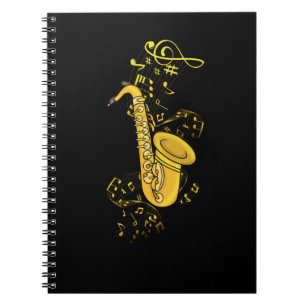Caderno Espiral Jogador saxofone Jazz Music Gift Men Grande Banda