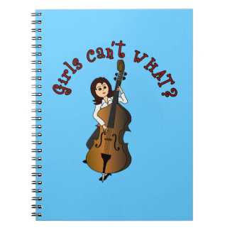Caderno Espiral Jogadora de Baixo Dupla de String Direita