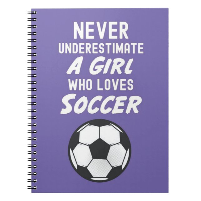 Caderno Espiral Jogadora de presentes de futebol rosa moderna (Frente)