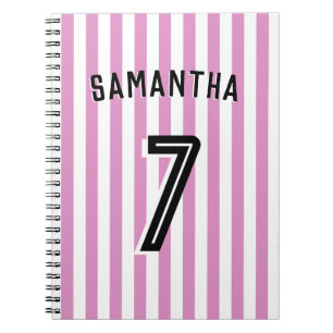 Caderno Espiral Jogadora Personalizada e Número de Futebol Raparig