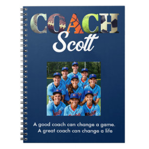 Caderno Espiral Jogadores de nomes personalizados do Treinador