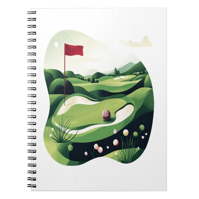 Caderno Espiral Jogando Campo de Golfe (Frente)