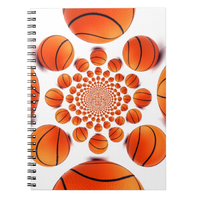 Caderno Espiral Jogo de basquete dos campeões: Court Vision Kaleid (Frente)