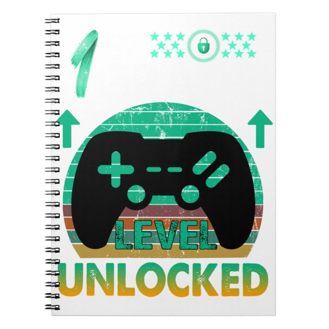 Caderno Espiral Jogo de Vídeo Desbloqueado de Nível 1rua de volta  (Frente)