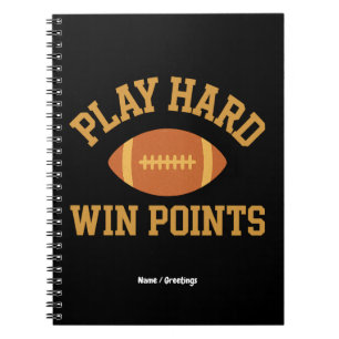 Caderno Espiral Jogue Duro, Ganhe Pontos Dia de Esportes Retro Ga
