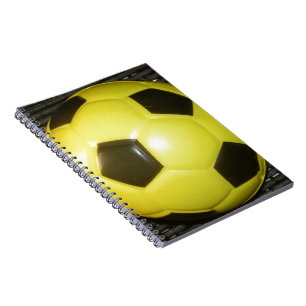 Caderno Espiral Jogue! Futebol amarelo e preto