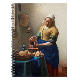 Caderno Espiral Johannes Vermeer. Milkmaid. Vintage belas artes